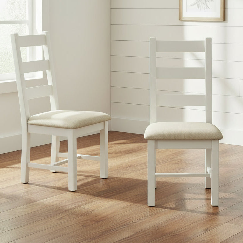 Paire de chaises de salle à manger Papaya Foxington à dossier en escalier - Finition Peinte OWP