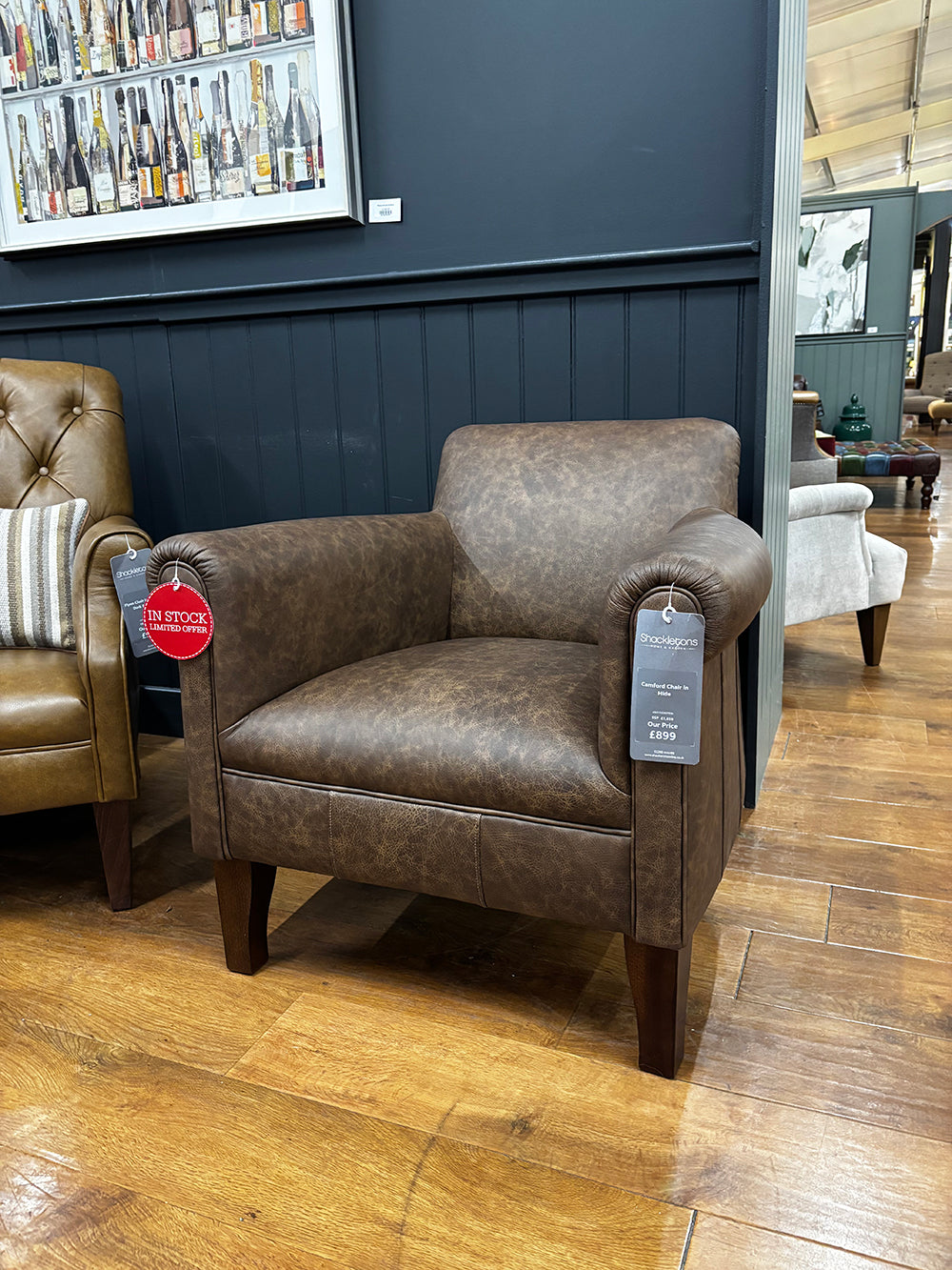 Camford Chair in Distressed Leather Hide - 6