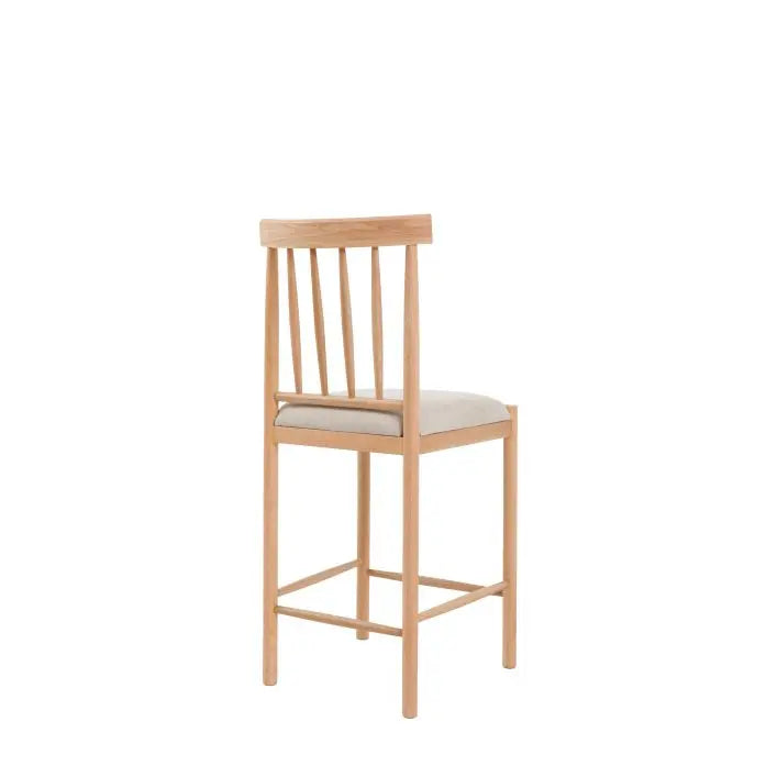 Eton - Lot de 2 Tabourets de Bar Rembourrés en Finition Naturelle - 5