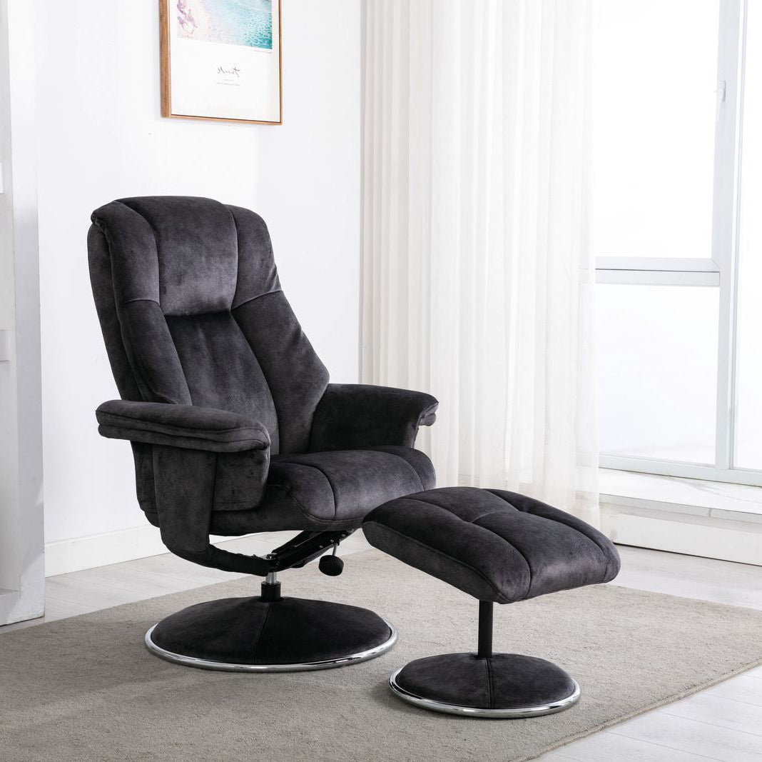 Chaise Denver de en tissu réglisse