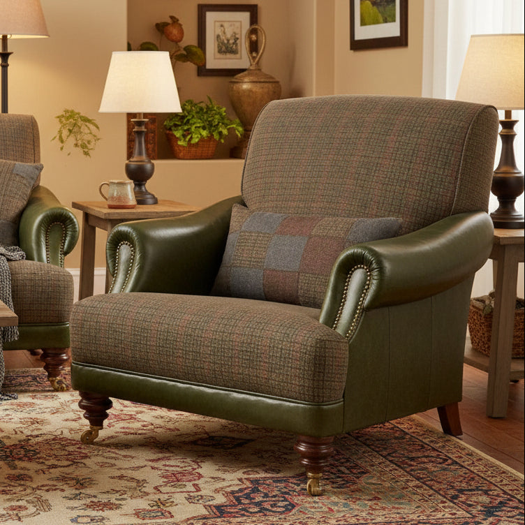Chaise de Gentleman Taransay en Tissu et Cuir Mixtes