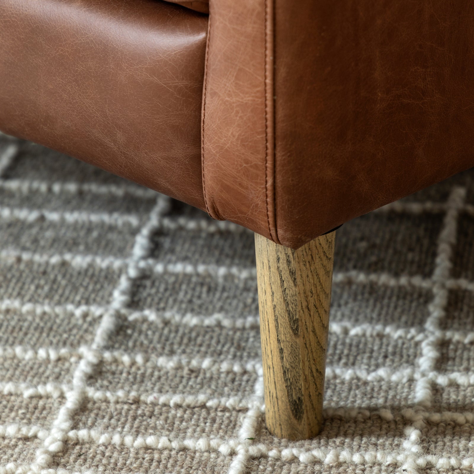 Fauteuil Osborne en Cuir Marron Vintage - 4