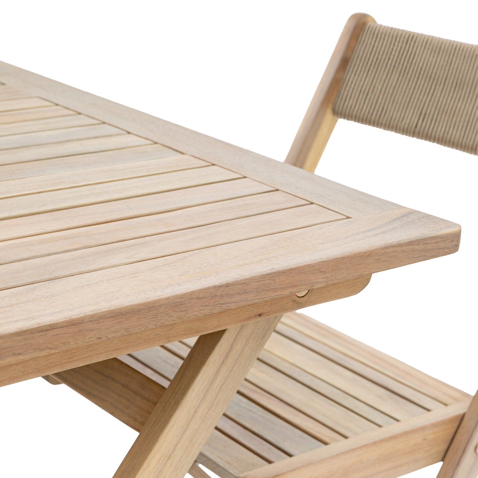 Ensemble de table pliable Lindos de Gallery Garden - Finition naturelle - 4