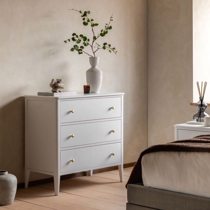 Acton Commode 3 Tiroirs Blanc