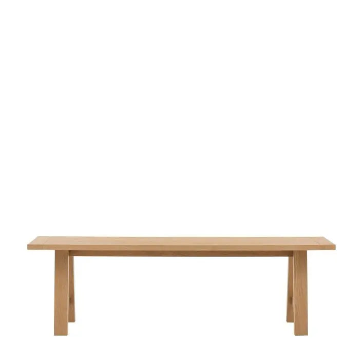 Banc Eton à tréteaux en finition naturelle - 5