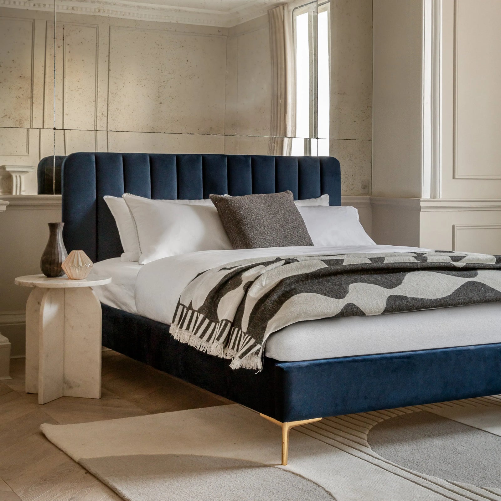 Lit double Kensington en Indigo