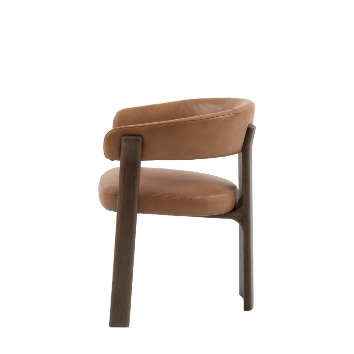 Chaise de repas Onda en cuir marron - 8
