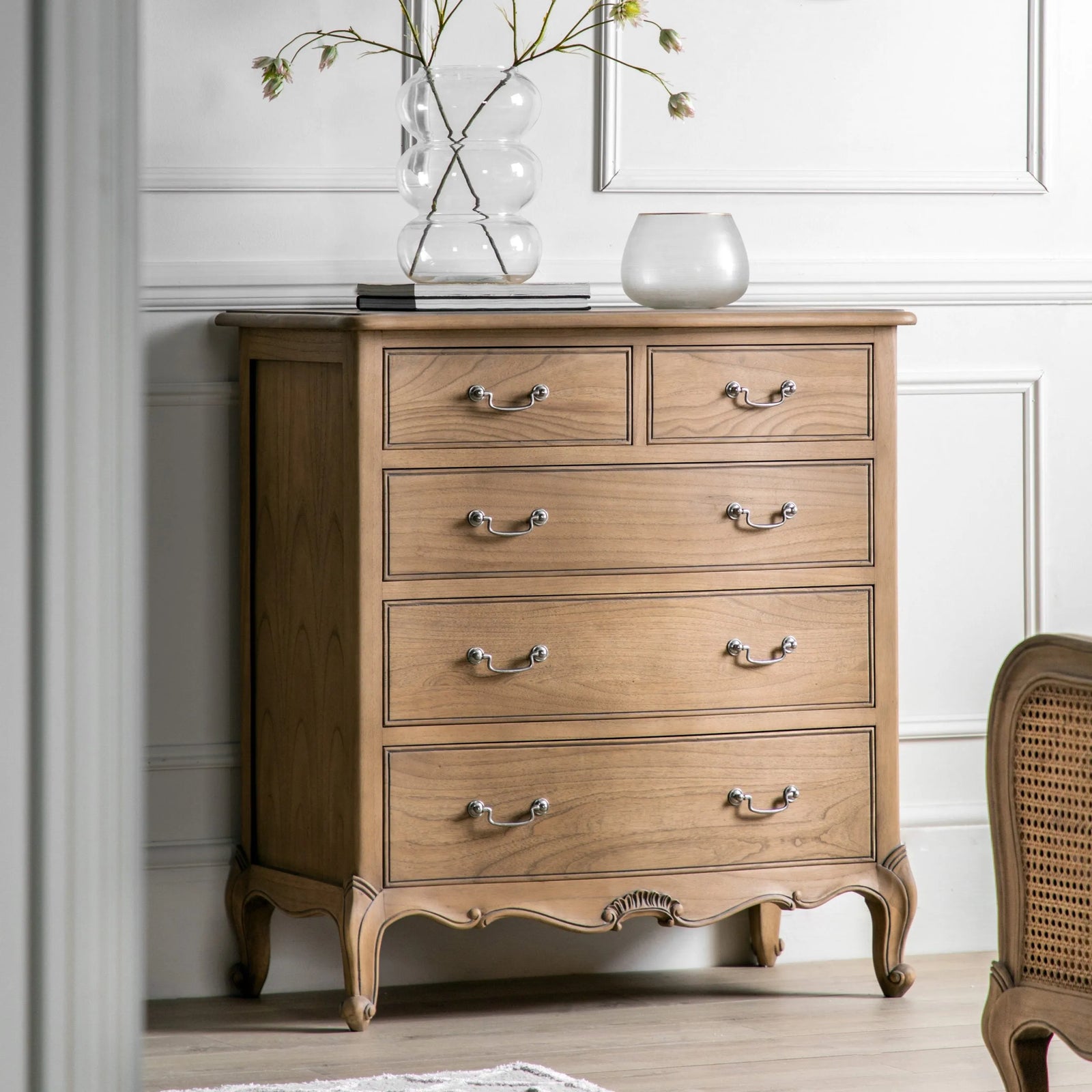 Chic Weathered 5 Drawer Chest