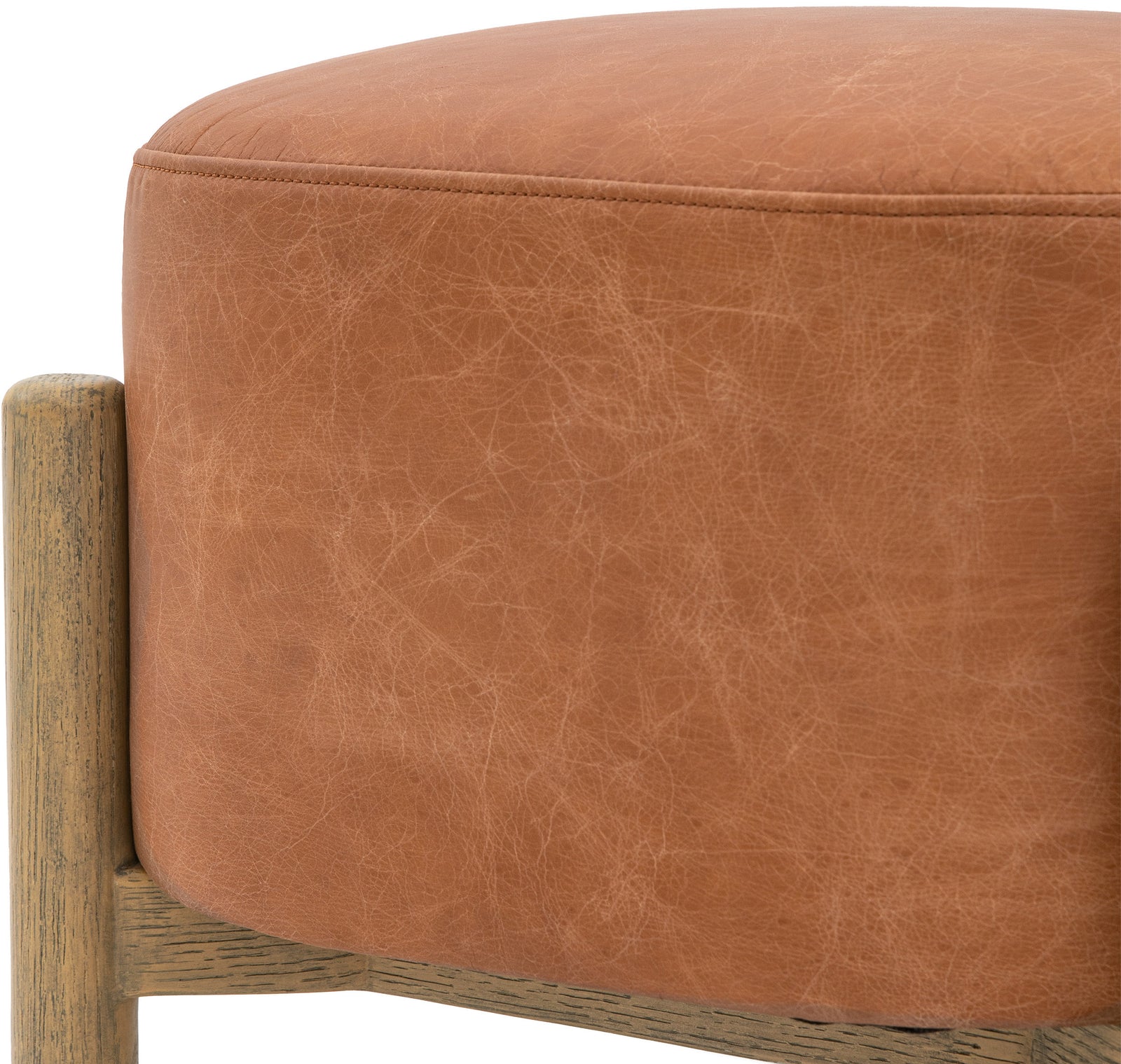 Titre: Tabouret Tindon de en cuir marron vintage - 5