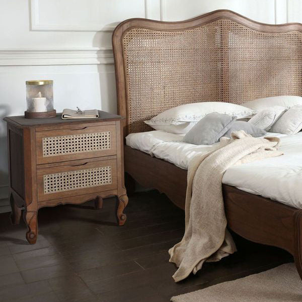 Commode de chevet Montpellier 2 tiroirs en noyer