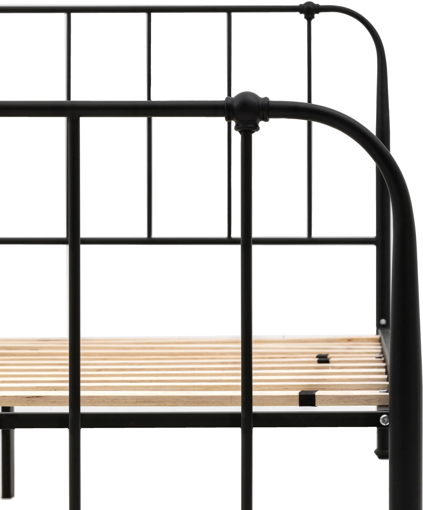 Lit double Loughton en fer forgé noir design victorien - 5