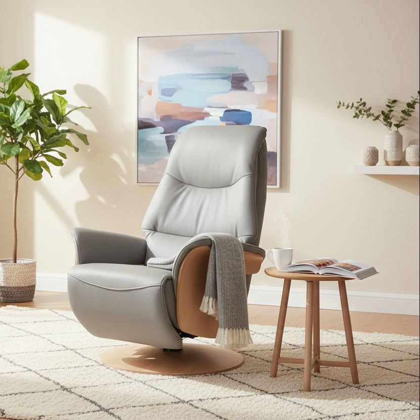 Chaise électrique Iowa en Gris pâle