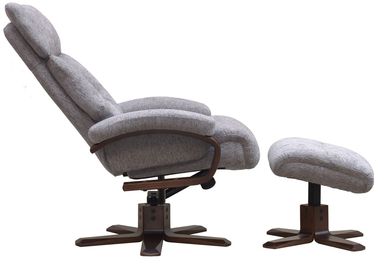 Chaise Relaxation Rotative Vienna Gris Taupe Tissu - 4