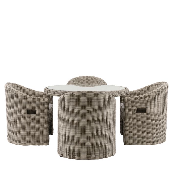 Set de Table 4 Places Gallery Garden Ragusa Design Moderne en Polyrotin - 5