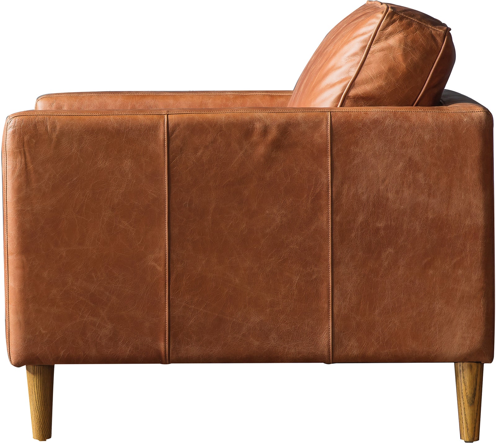 Fauteuil Osborne en Cuir Marron Vintage - 9