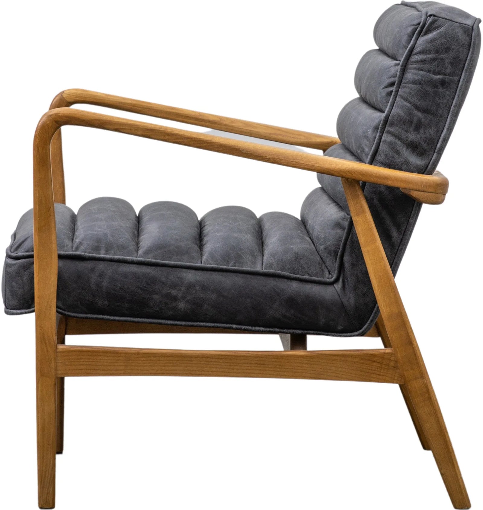 Fauteuil Datsun en Cuir Noyer Antique - 5
