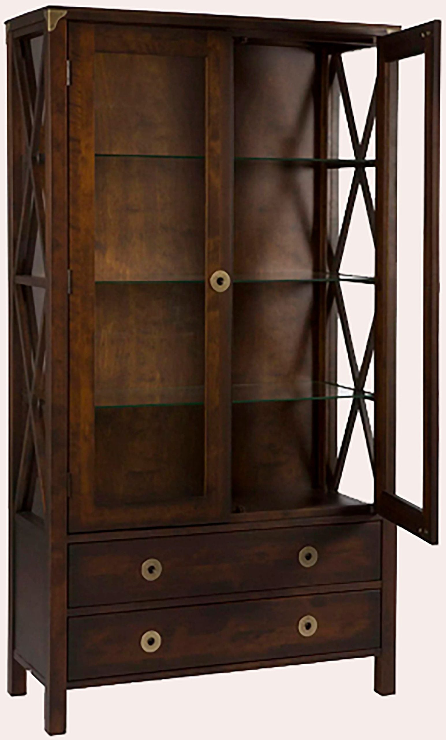 Balmoral Armoire à 2 Portes et 2 Tiroirs pour Présentation en Châtaignier - 4