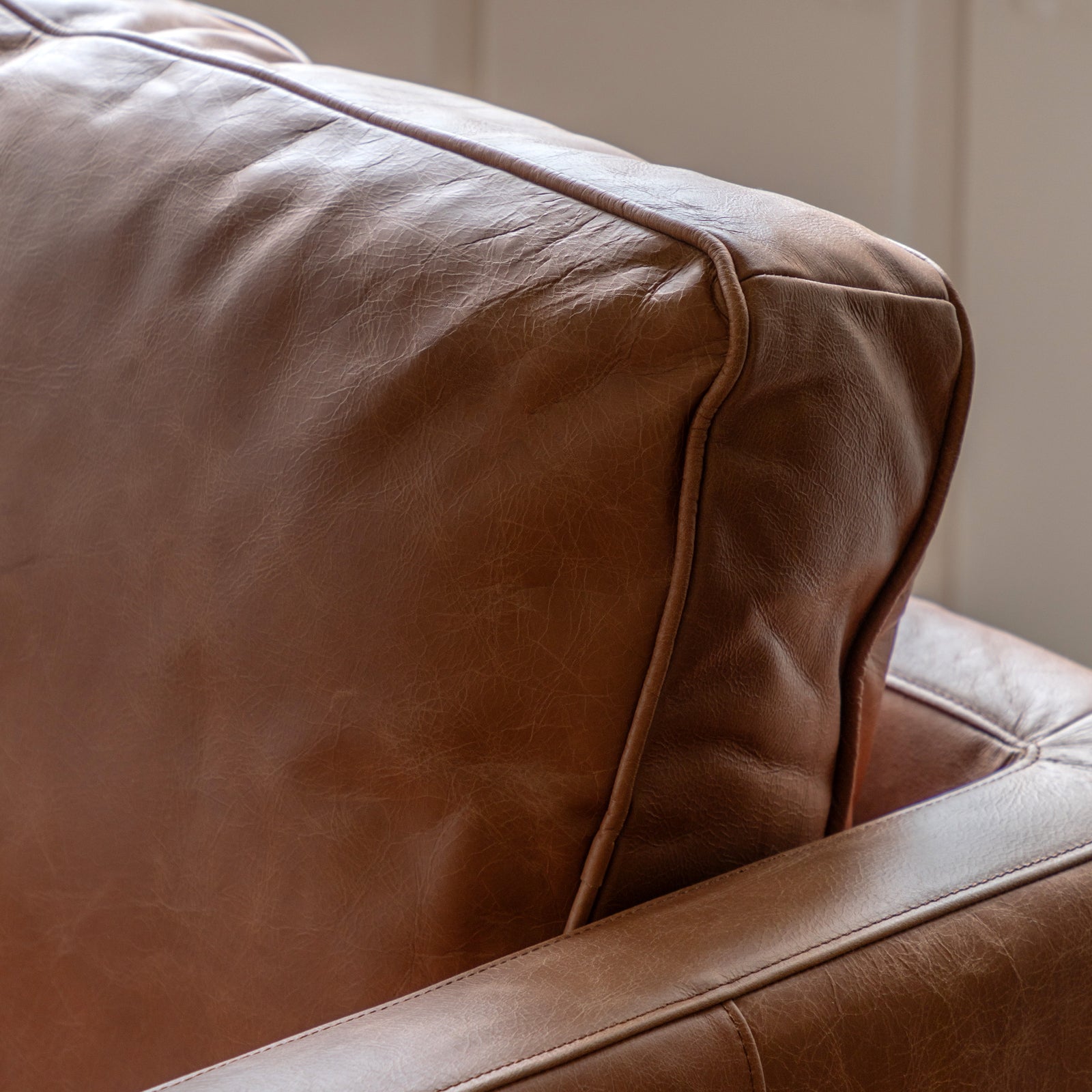 Fauteuil Osborne en Cuir Marron Vintage - 8