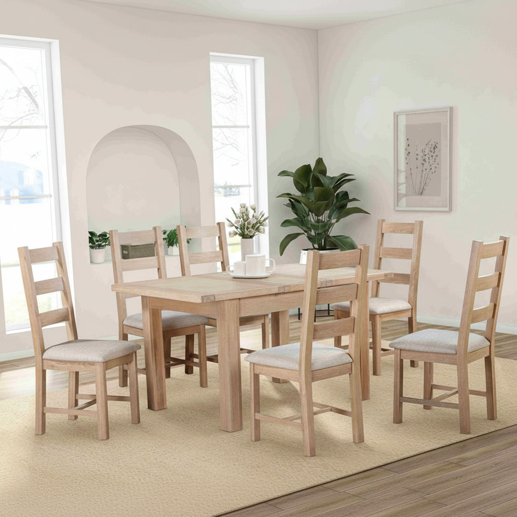 Table de repas extensible Papaya Foxington 120cm-153cm — Chêne naturel
