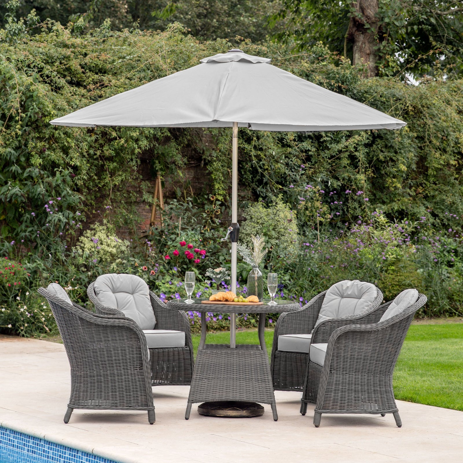 Parasol rectangulaire Gallery Garden Vazzano 2 x 3 m gris