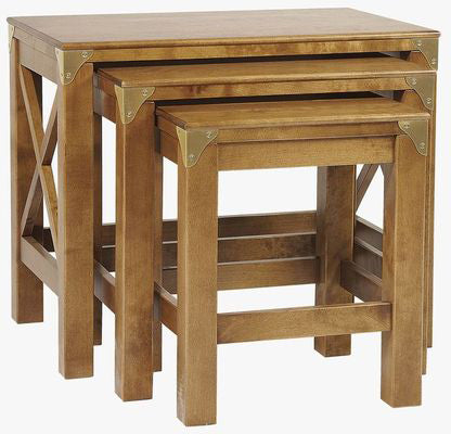 Lot de 3 tables Balmoral en bois miel - 4