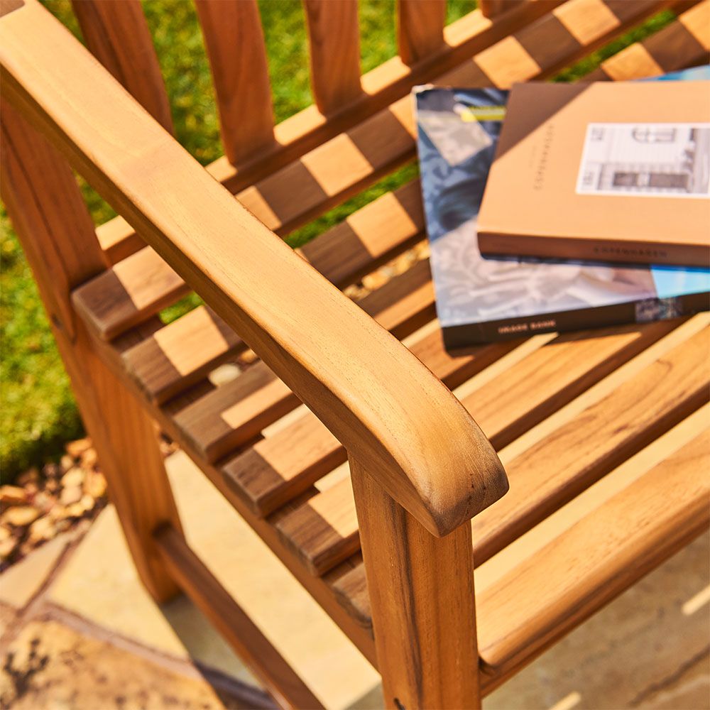 Chaise longue de jardin Broadfield 4 pieds en teck - 3