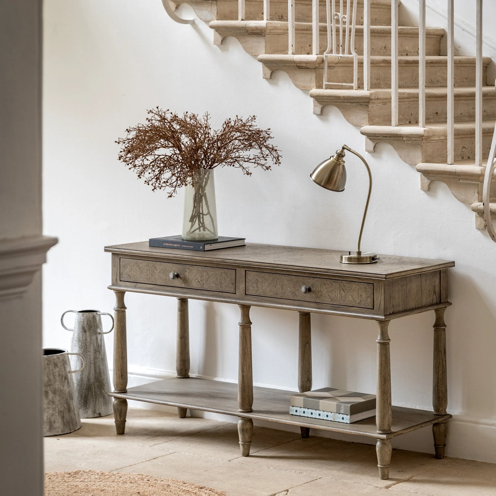 Tableau Direct Rustique Table Console 2 Tiroirs