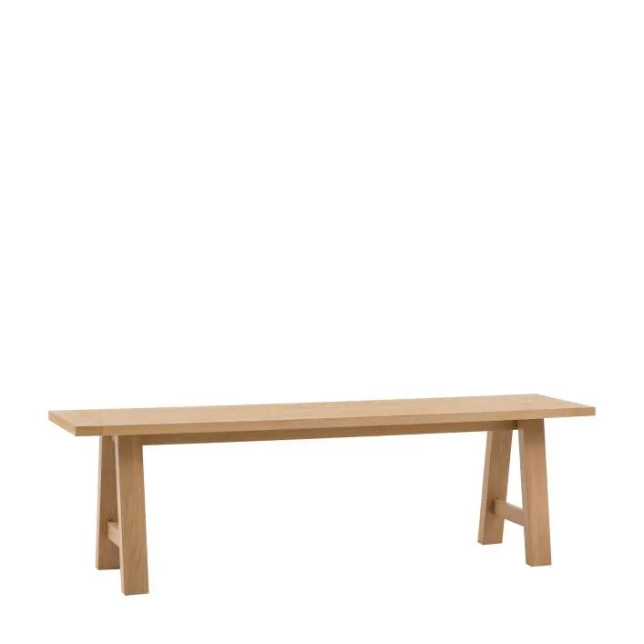 Banc Eton à tréteaux en finition naturelle - 10