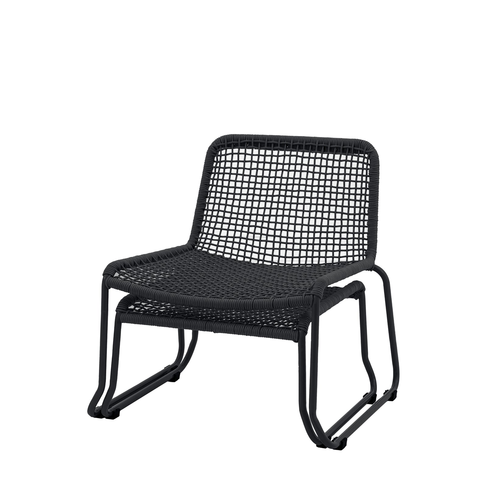 Chaise Longue Sassano Gallery Garden avec Repose-Pieds Noir - 3