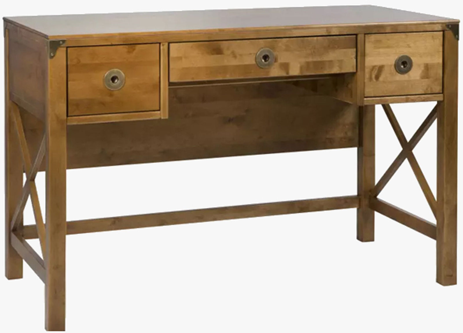 Balmoral - Bureau avec 3 tiroirs style miel - 4