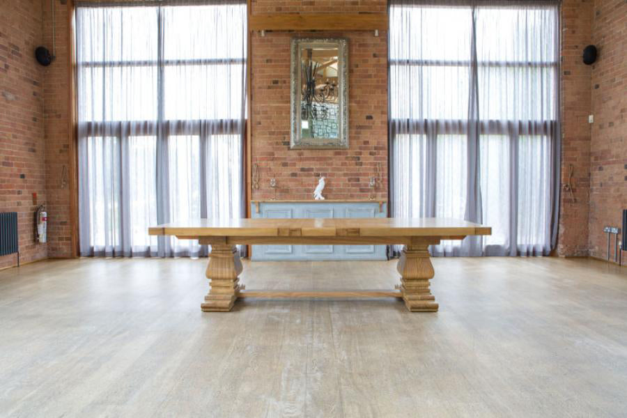 Windermere Rustic Monastery Extending Dining Table in Natural - 3