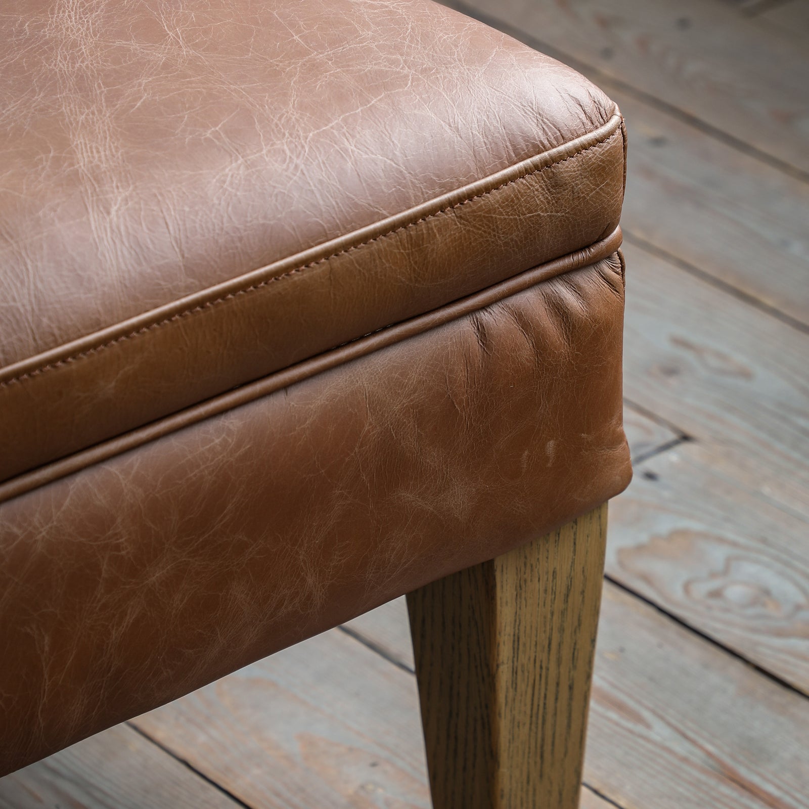 Mr. Paddington Stool in Vintage Brown Leather - 4