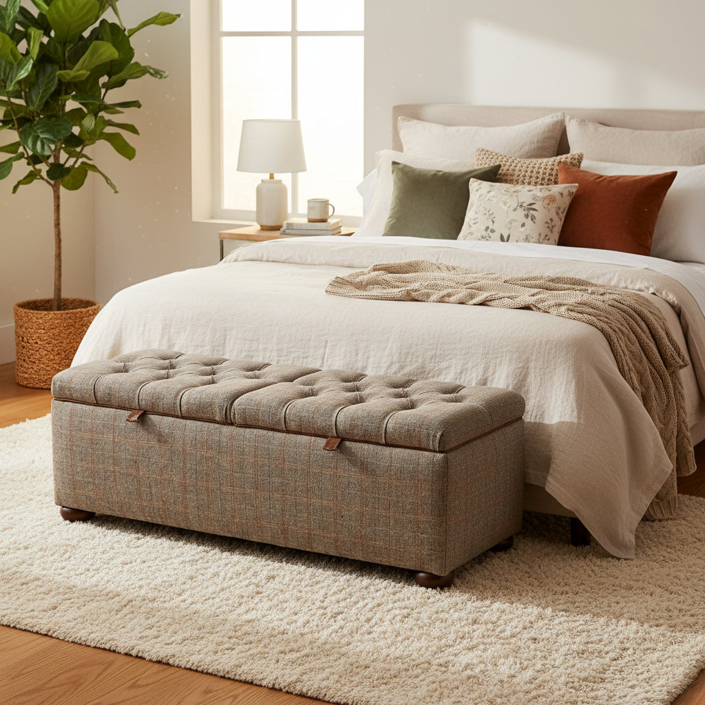 Coffre Eriskay de Rangement pour Literie en Tissu Bracken Herringbone
