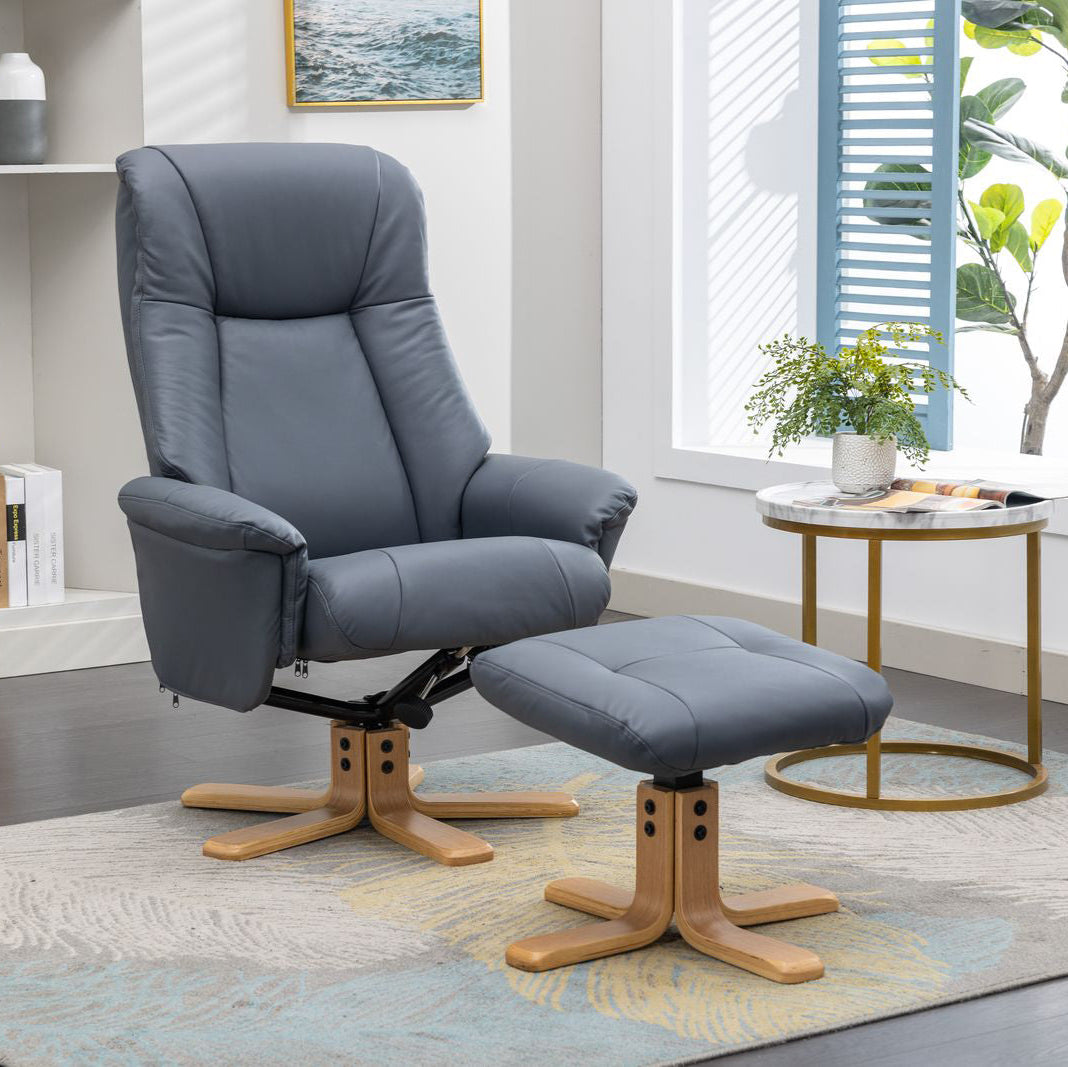 Alliance Meubles Mondiaux Fauteuil Hawaii en Cuir Pétrole