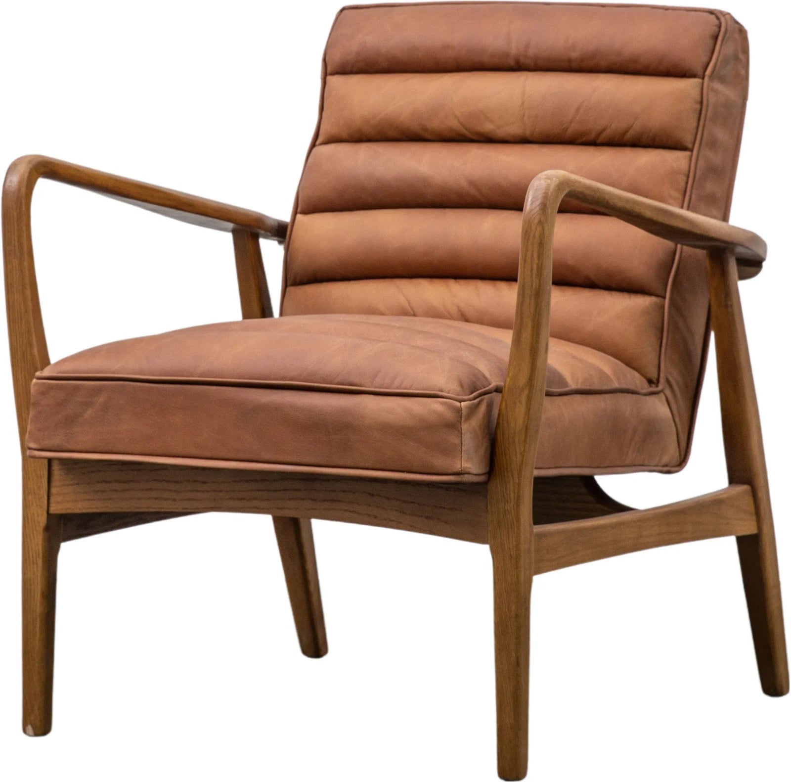 Fauteuil Datsun en Cuir Vieux Marron - 6