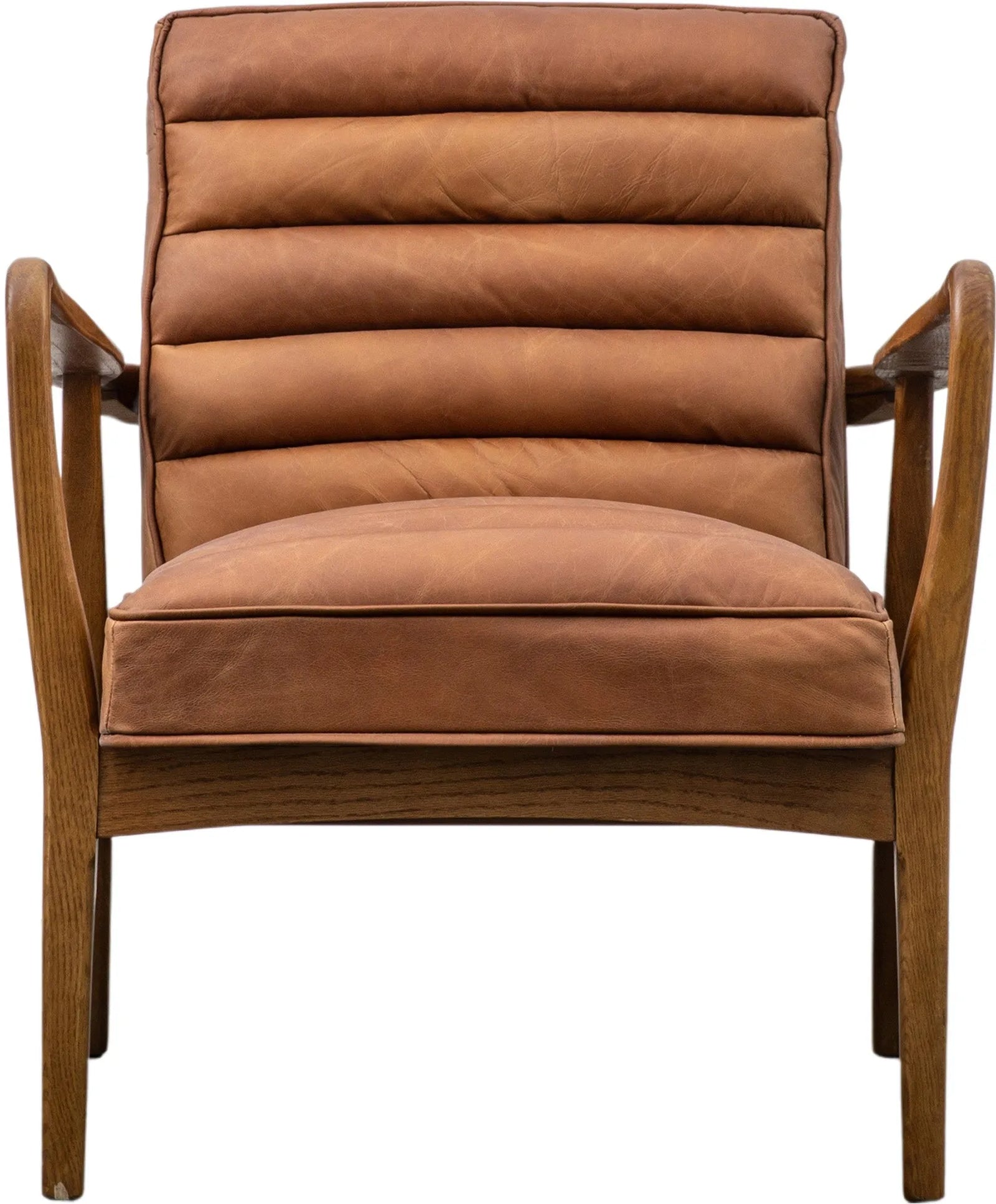 Fauteuil Datsun en Cuir Vieux Marron - 7
