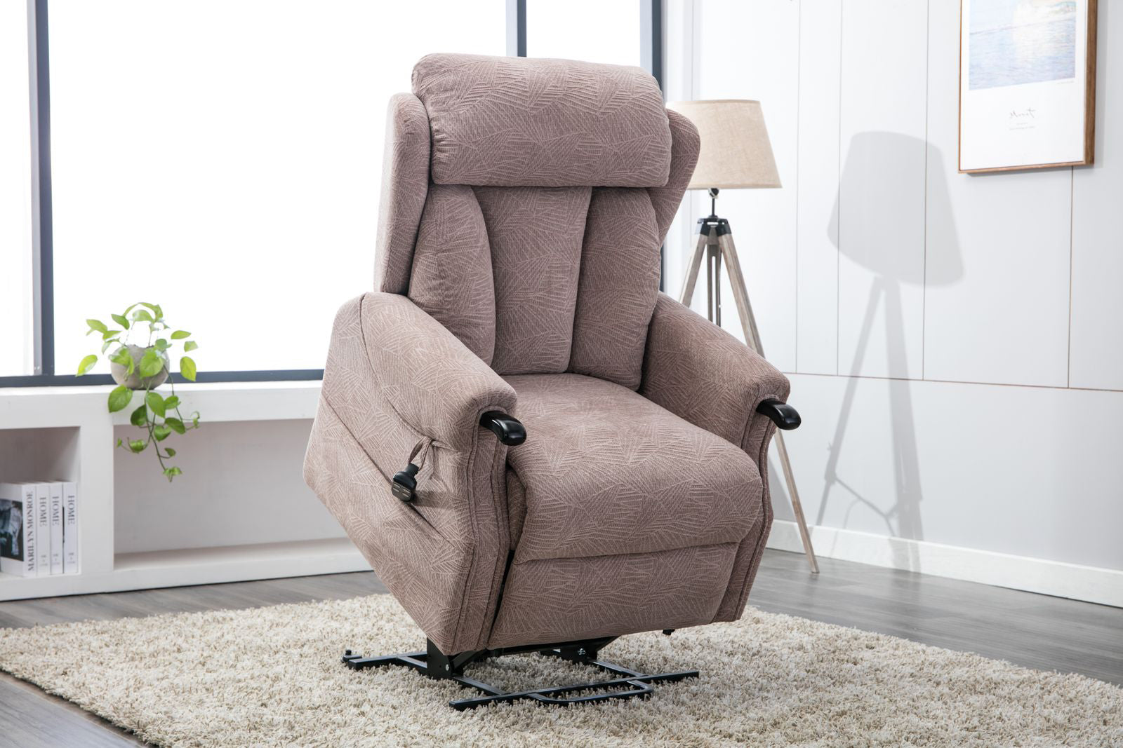Fauteuil Relève-Pieds à Réglage Électrique Alliance Mondiale du Meuble Modèle Danemark Tissu Mocha Brushstroke - 4