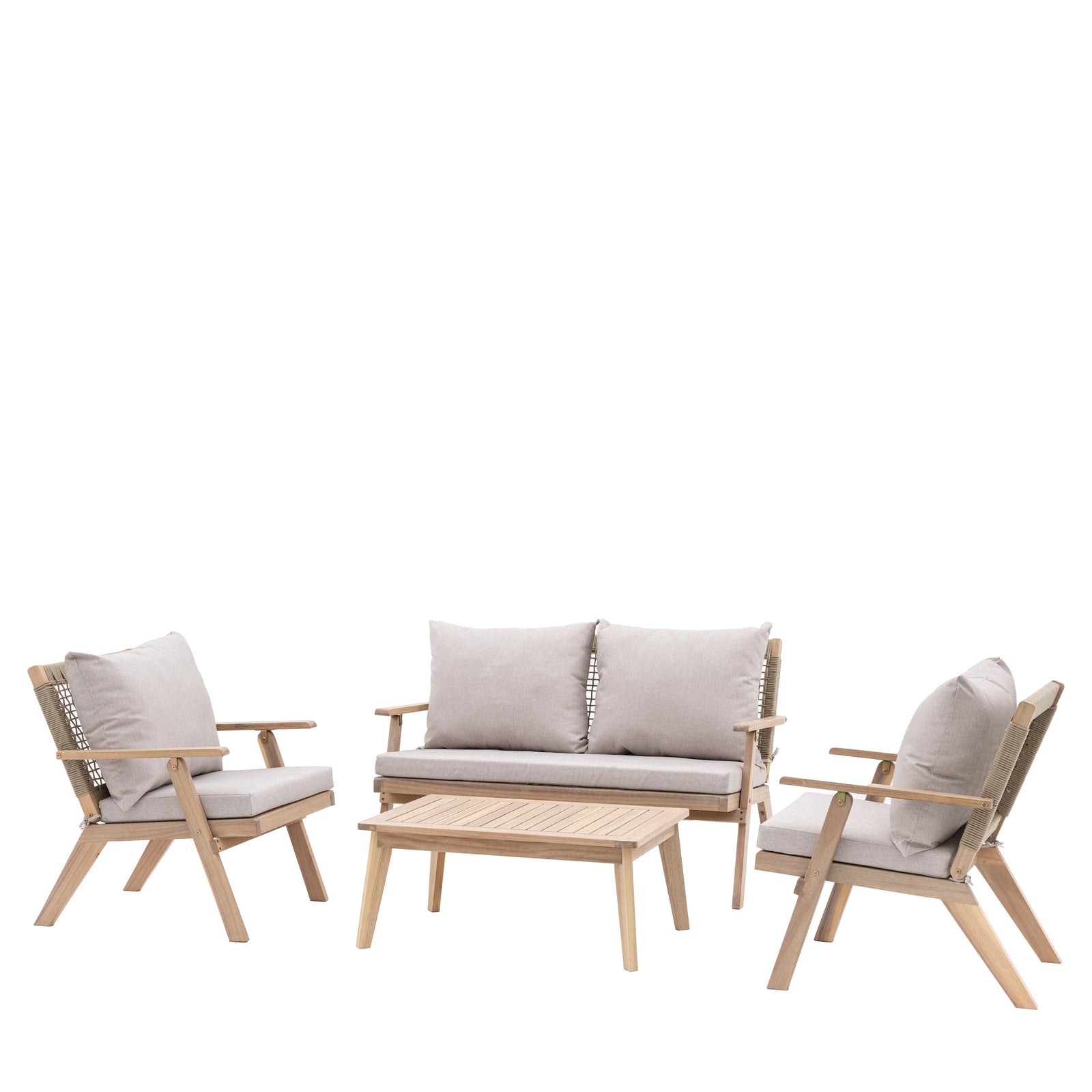Salon de jardin élégant Gallery Garden Marina avec table et coussins gris - 6