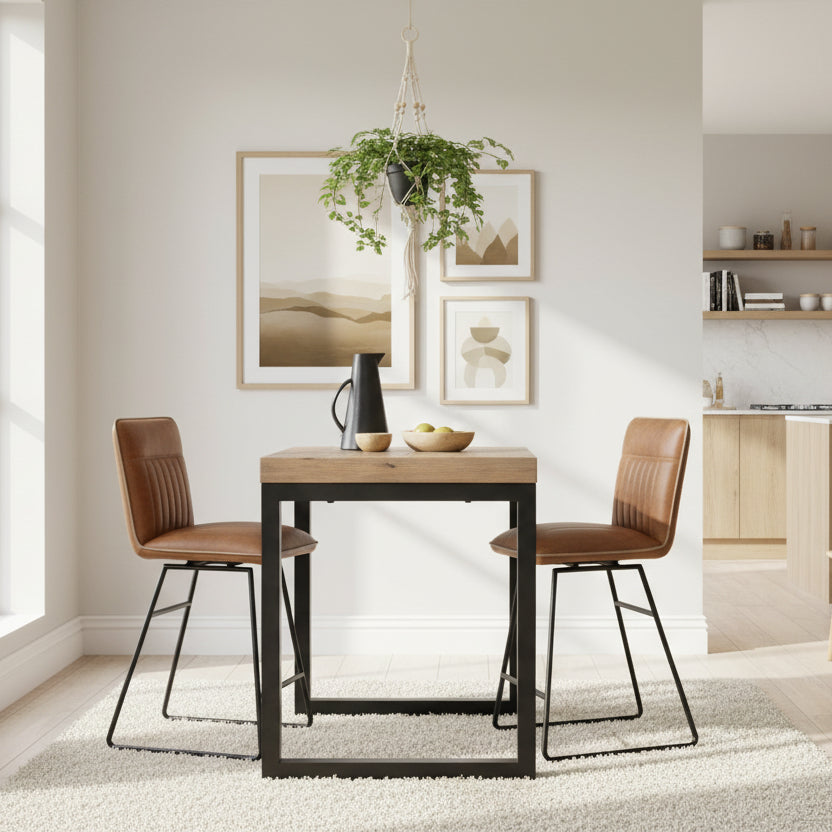 Lot de 2 chaises de bar Baker Cooper taupe