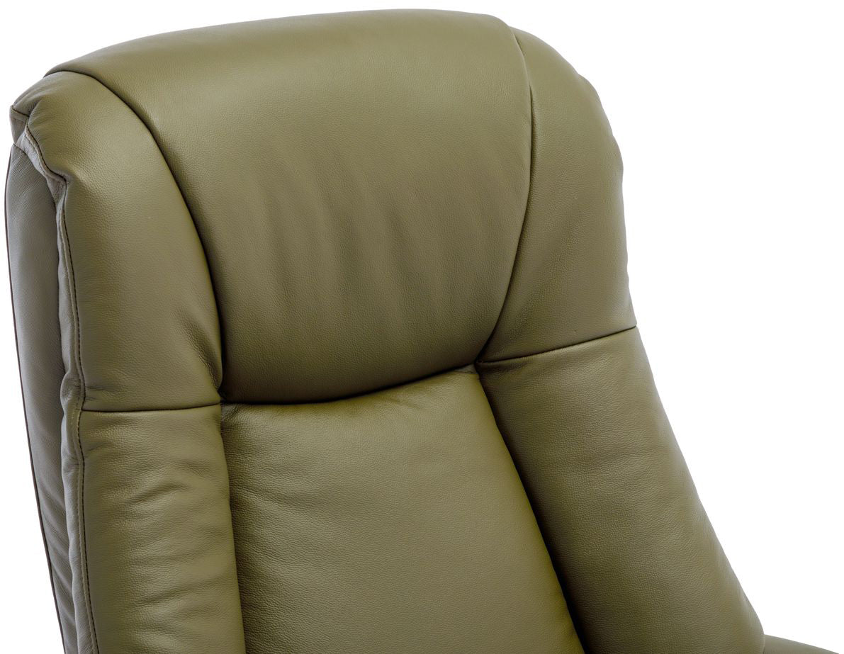 Alliance Meuble Mondiale Chaise Hawaii en Cuir Vert Olive - 4