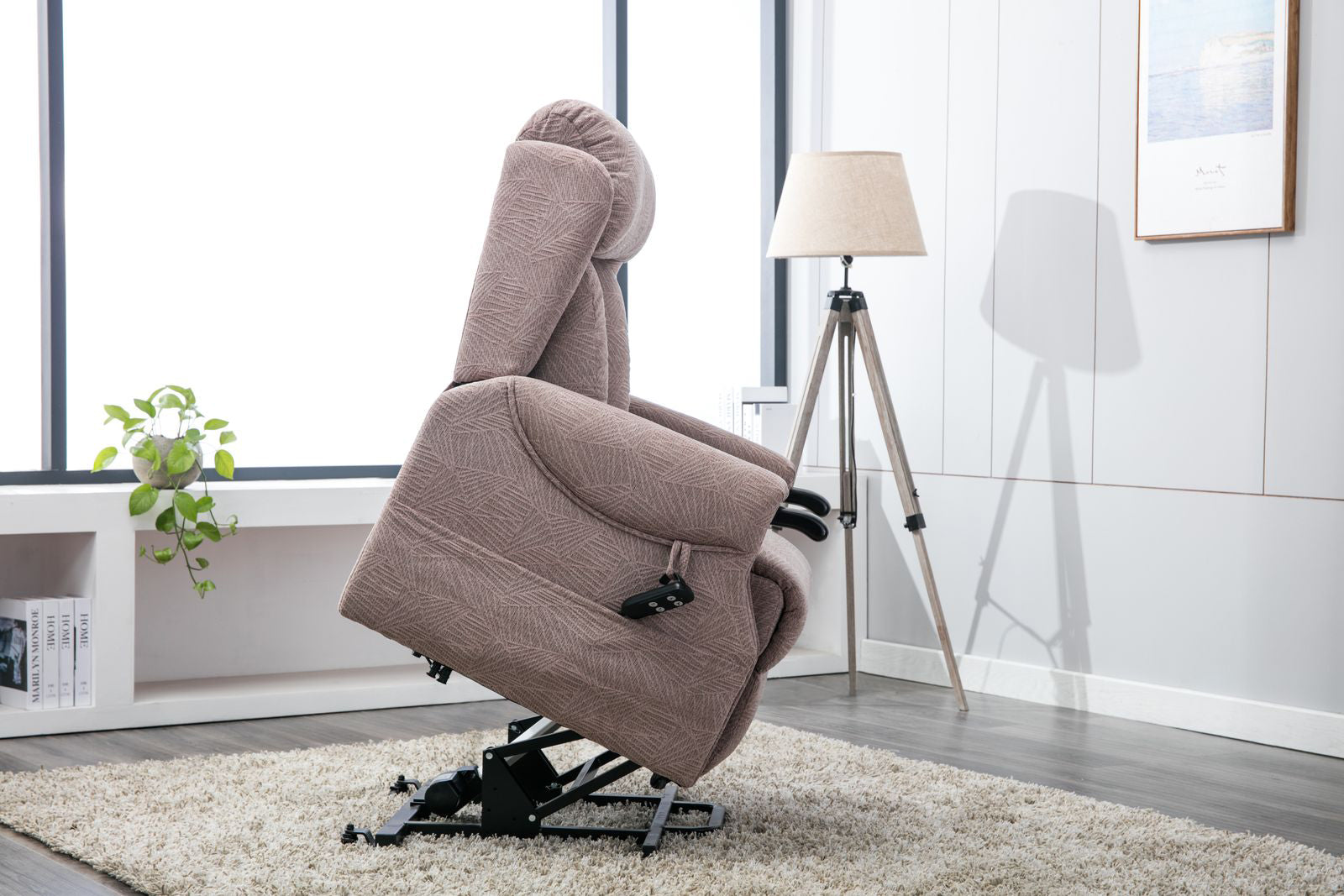 Fauteuil Relève-Pieds à Réglage Électrique Alliance Mondiale du Meuble Modèle Danemark Tissu Mocha Brushstroke - 3