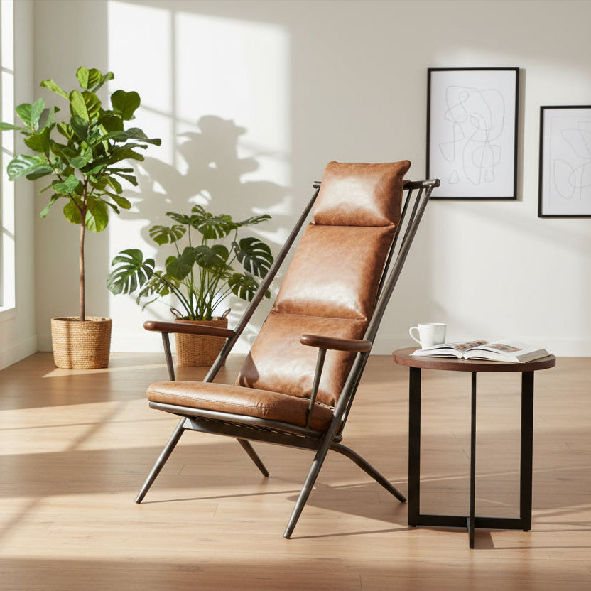 Chaise Studio Ely Brun Style Rétro Industriel