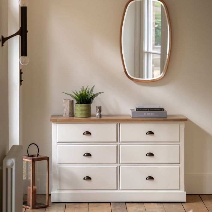 Galerie Direct Eton - Commode 6 tiroirs blanc