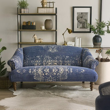Jacaranda Petit Canapé en tissu Bagru indigo