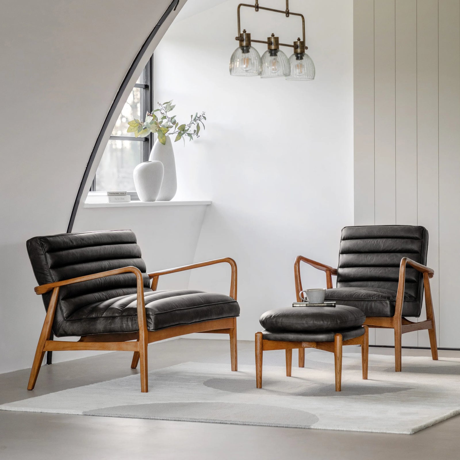 Fauteuil Datsun en Cuir Noyer Antique - 4