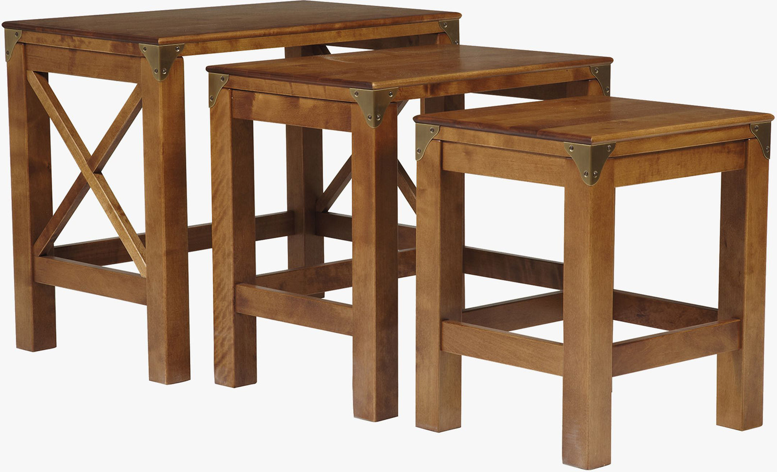 Lot de 3 tables Balmoral en bois miel - 3