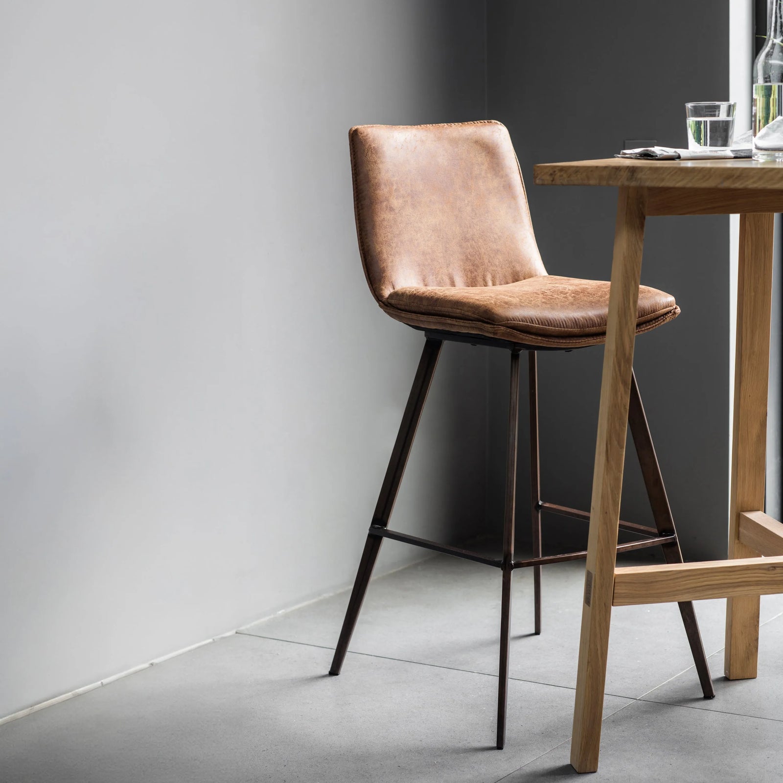 Lot de 2 Chaises de bar Palmer en marron