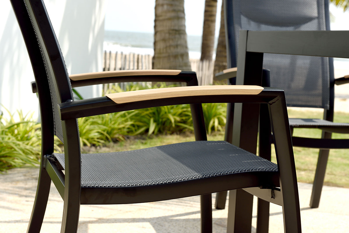 Ensemble de 6 chaises de salle à manger Panama en noir - 4
