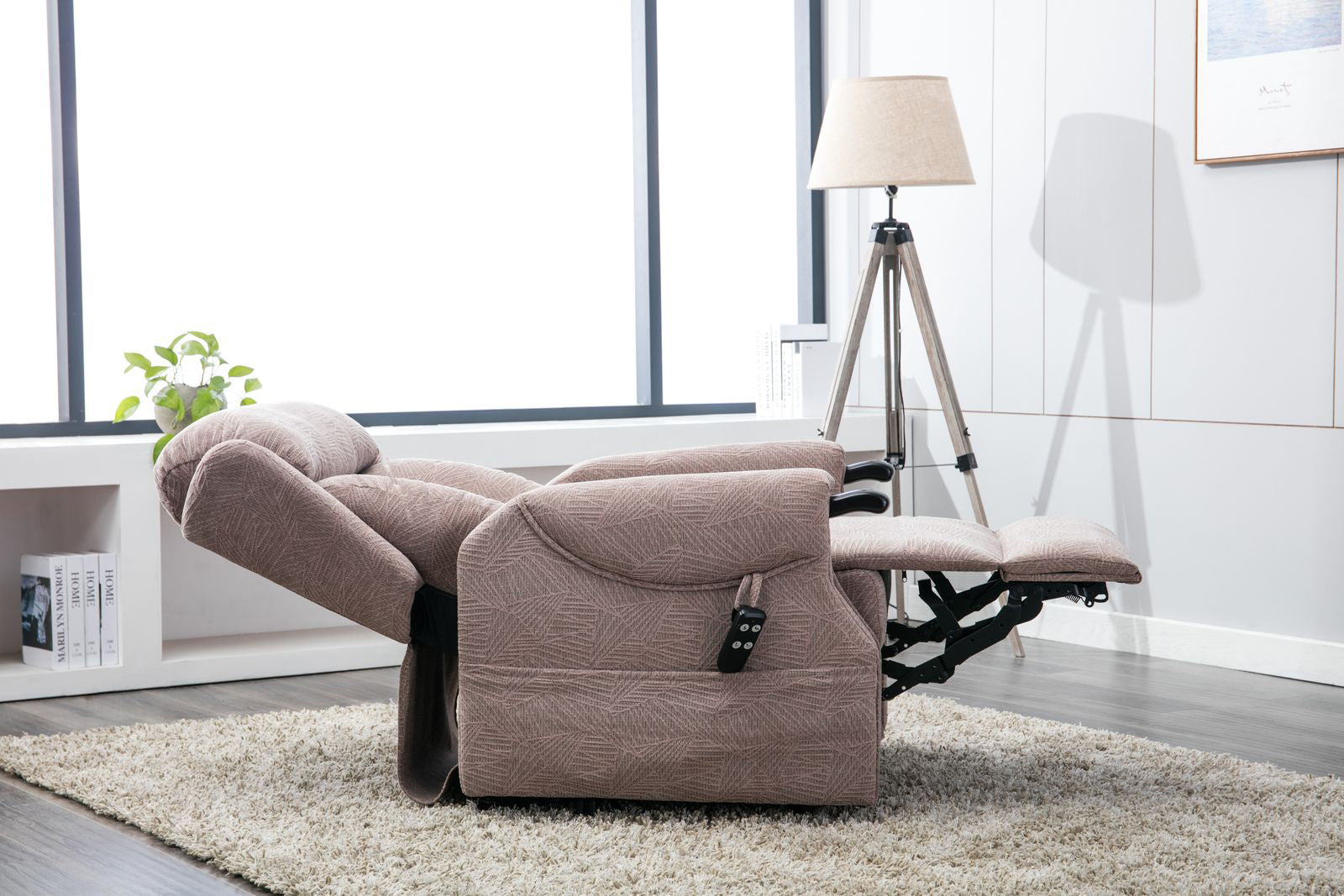 Fauteuil Relève-Pieds à Réglage Électrique Alliance Mondiale du Meuble Modèle Danemark Tissu Mocha Brushstroke - 5