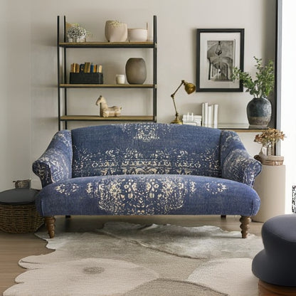 Canapé midi Jacaranda en tissu Bagru Indigo